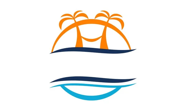 Beach Travel Holiday Logo Design Template Vector — Stock Vector