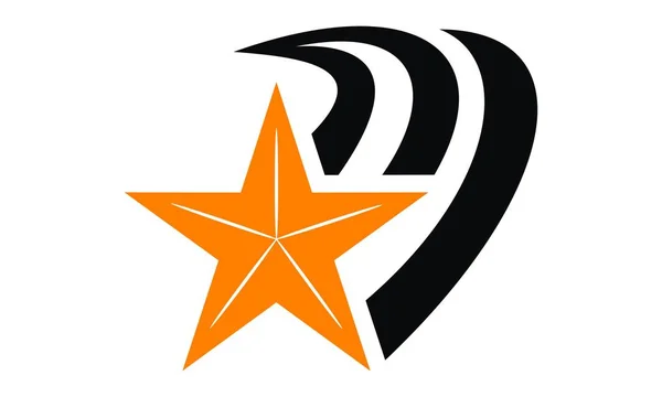 Estrela Swoosh logotipo Design modelo Vector —  Vetores de Stock