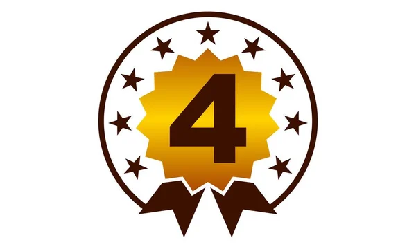 Emblema Migliore qualità Numero 4 — Vettoriale Stock