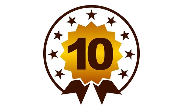 Emblema Melhor Qualidade Número 10 —  Vetores de Stock