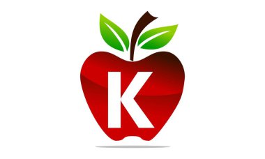Apple harf K Logo tasarım şablonu vektör