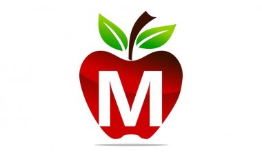 Apple harf M Logo tasarım şablonu vektör