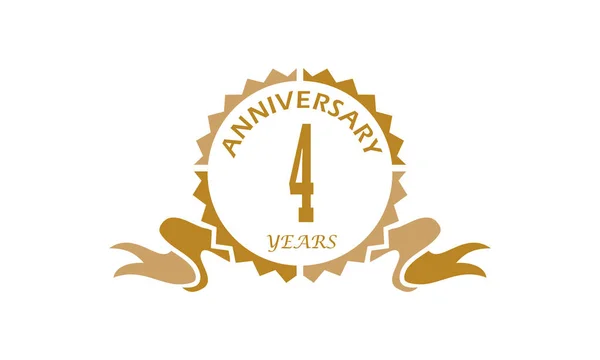 Anniversario del nastro di 4 anni — Vettoriale Stock