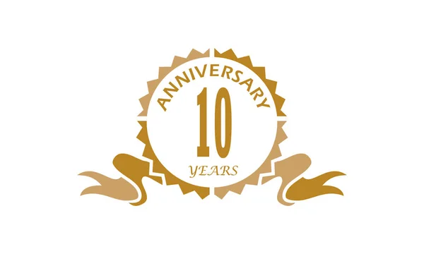 10 ans d'anniversaire du ruban — Image vectorielle