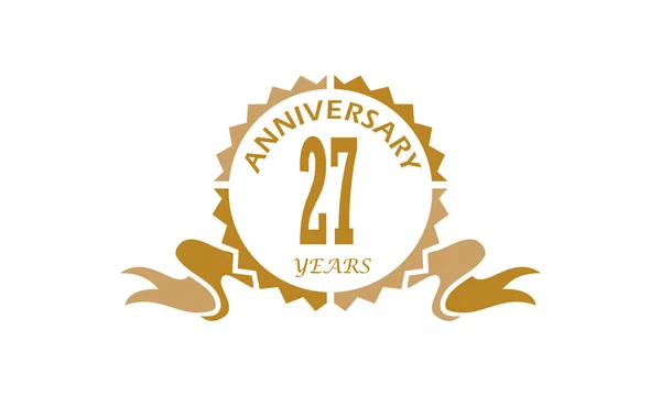 27 Years Ribbon Anniversary — Stock Vector