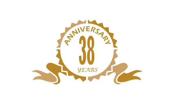 38 anni anniversario del nastro — Vettoriale Stock