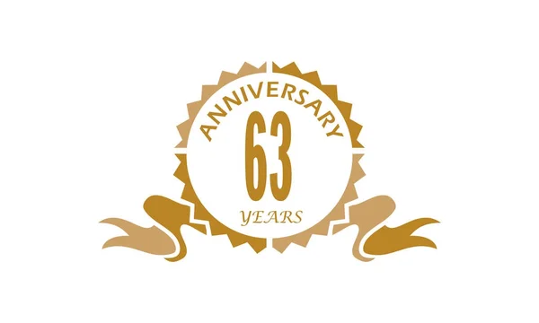 63 jaar lint verjaardag — Stockvector