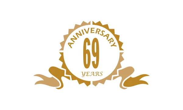 69 Jahre Bandjubiläum — Stockvektor