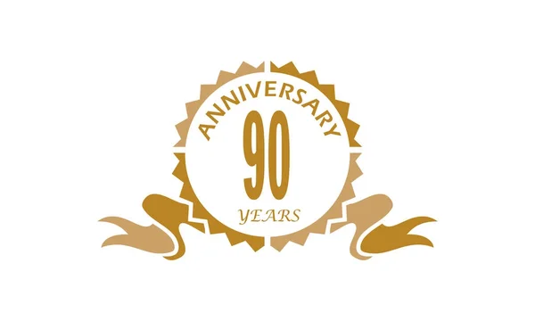 90 ans ruban anniversaire — Image vectorielle