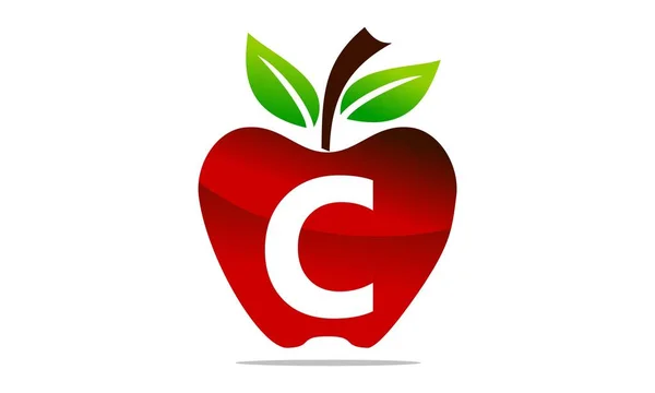 Apple letra C Logo Plantilla de diseño Vector — Vector de stock