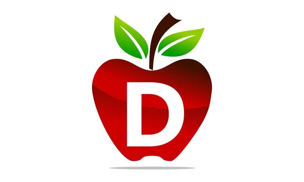 Apple list D Logo szablon wektor — Wektor stockowy