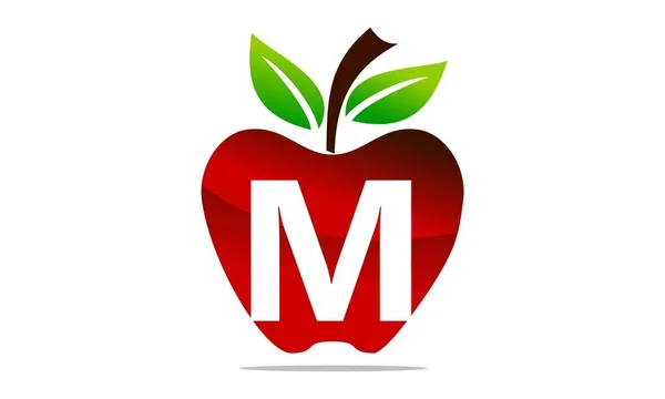 Apple lettre M Modèle de conception de logo vectoriel — Image vectorielle