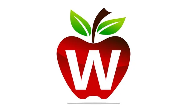 Apple γράμμα W λογότυπο σχεδιασμό πρότυπο διάνυσμα — Διανυσματικό Αρχείο