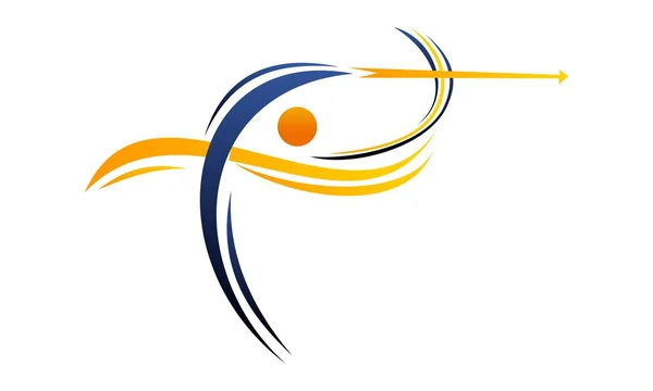 Archery Logo Design Template Vector — Stock Vector