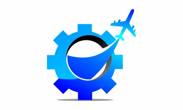 Tecnologia aeronautica Logo Design Template Vector — Vettoriale Stock