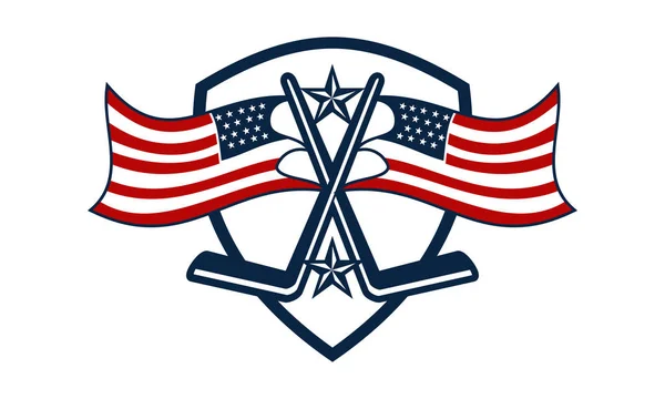 Amerika Hockey Logo Design šablony vektor — Stockový vektor
