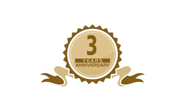 3 Years Ribbon Anniversary — Stock Vector