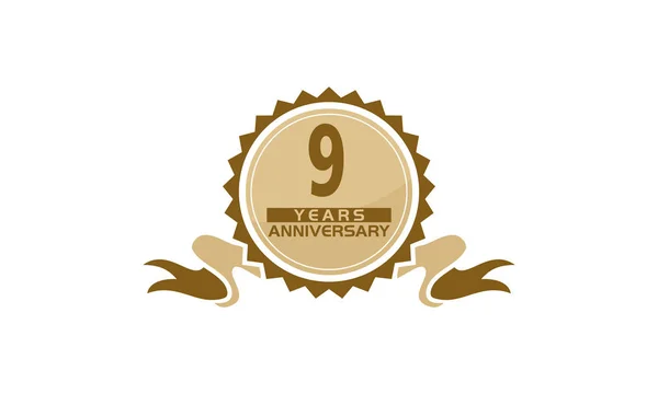 9 Years Ribbon Anniversary — Stock Vector