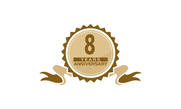 8 Years Ribbon Anniversary — Stock Vector