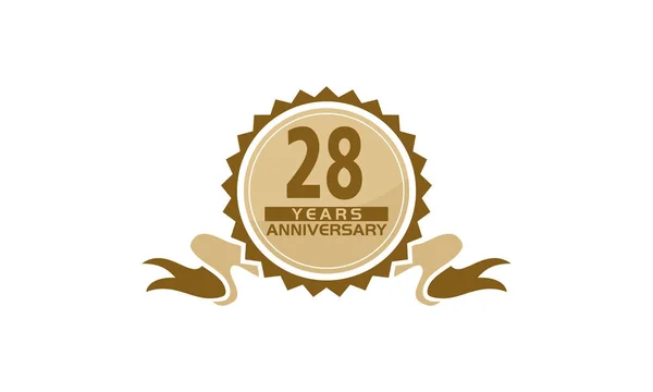28 anni di anniversario del nastro — Vettoriale Stock