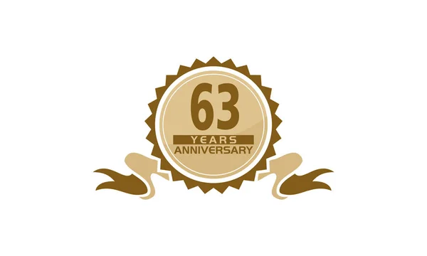 63 rocznica wstążki — Wektor stockowy