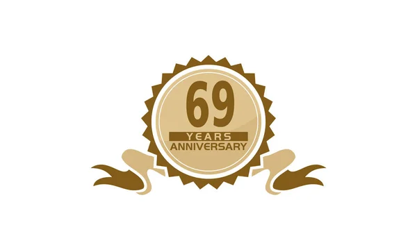 69 Jahre Bandjubiläum — Stockvektor