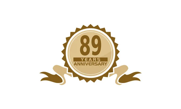 Aniversário de fita de 89 anos — Vetor de Stock