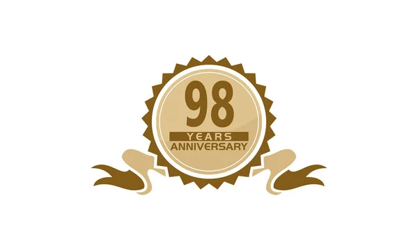 Aniversário de fita de 98 anos — Vetor de Stock