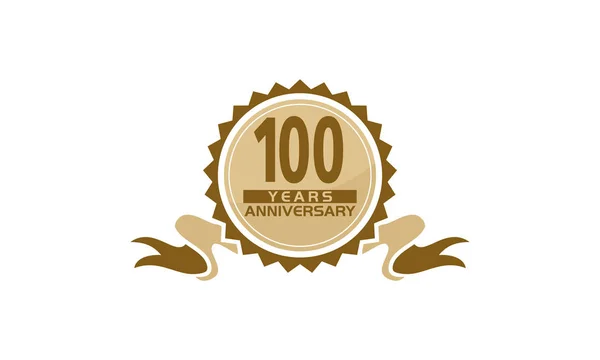 100 년 리본 기념일 — 스톡 벡터