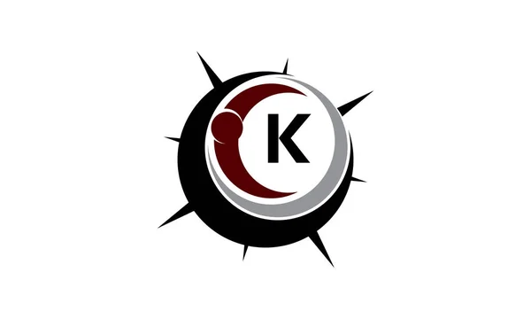 Anlayışlar Kılavuzu ilk K Logo tasarım şablonu vektör — Stok Vektör