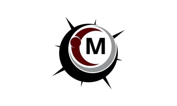 Guida introduttiva M Logo Design Template Vector — Vettoriale Stock