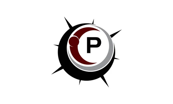 洞察力ガイドの初期 P ロゴ デザイン テンプレート ベクトル — ストックベクタ
