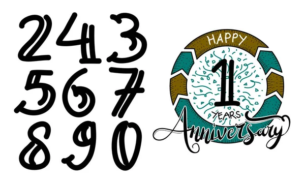 Vector de plantilla de aniversario feliz — Archivo Imágenes Vectoriales