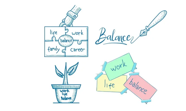 Vorlage für Work-Life-Balance — Stockvektor