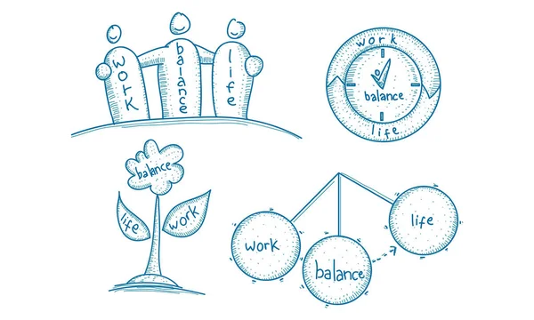 Plantilla de equilibrio de vida laboral — Archivo Imágenes Vectoriales