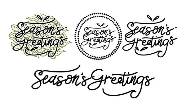 Season's Greetings Template Set — Stock Vector