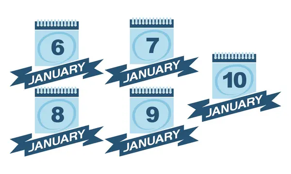 Calendario con conjunto de cinta — Vector de stock
