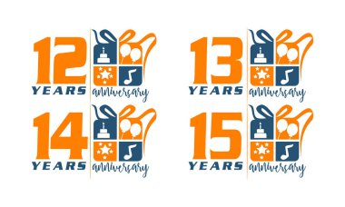 Hediye kutusu şerit yıldönümü seti