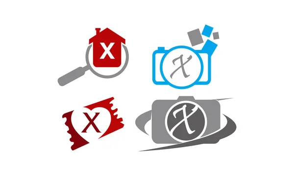 Logotype X Ensemble de modèle moderne — Image vectorielle