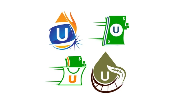 Logotype U Сучасний набір шаблонів — стоковий вектор