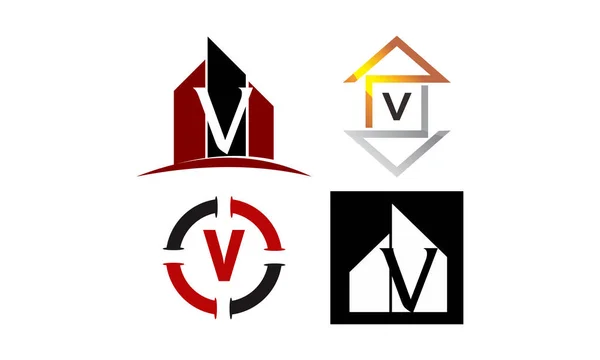 로고 V 현대 템플릿 세트 — 스톡 벡터