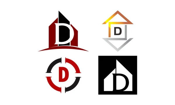 Логотип D Современный набор шаблонов — стоковый вектор