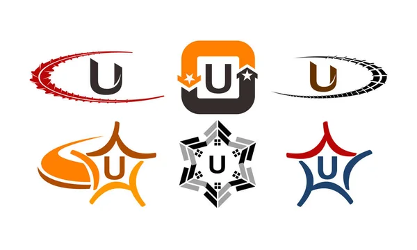 Ensemble de modèles modernes de logotype U — Image vectorielle