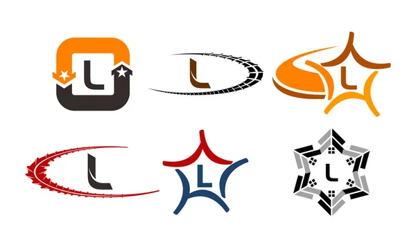 Logotipo L Conjunto de modelos modernos —  Vetores de Stock