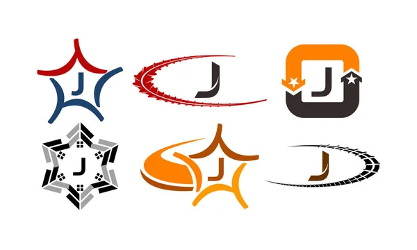 Set di modelli moderni del logotipo J — Vettoriale Stock