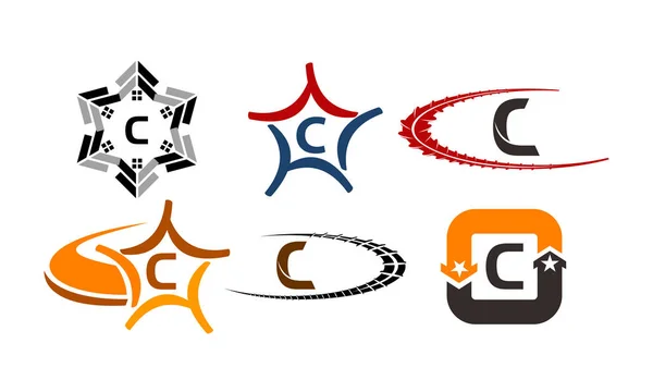 ロゴ C 現代的なテンプレート セット — ストックベクタ