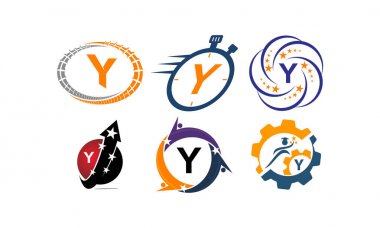 Logo Y Modern şablon seti