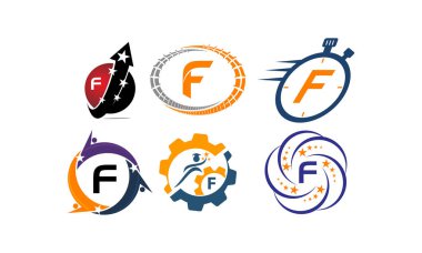 Logo F Modern şablon seti