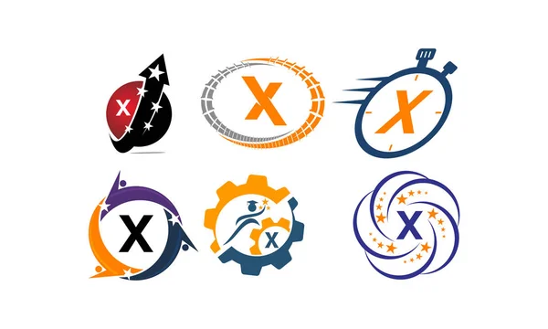 Современный набор шаблонов логотипа X — стоковый вектор