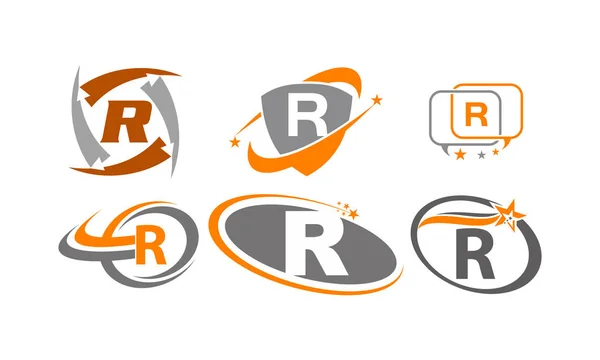Logotyp r modernes Template Set — Stockvektor